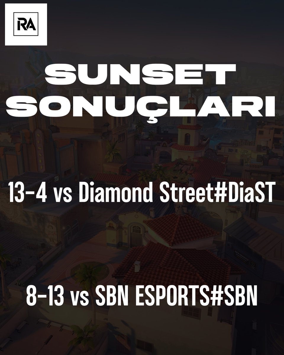 Beşinci haftamızda Sunset haritasından 1 Galibiyet - 1 Mağlubiyet ile ayrılıyoruz GGWP.
13-04 vs. Diamond Street
08-13 vs. SBN Esports