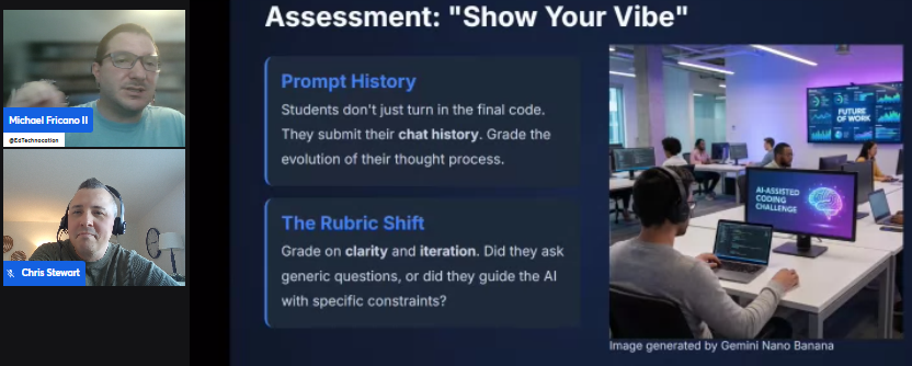 flipping_focus's tweet image. Privileged to emcee “Ctrl+AI: #VibeCoding and the Future of K12 CS” w/ Michael Fricano, hosted by @LOGICSAcademy, sponsored by @googlecanada.
Dug into Ss creating #code and how #AI can support, not replace, creative and #criticalthinking. Full session:  bit.ly/logics-vibe-co…