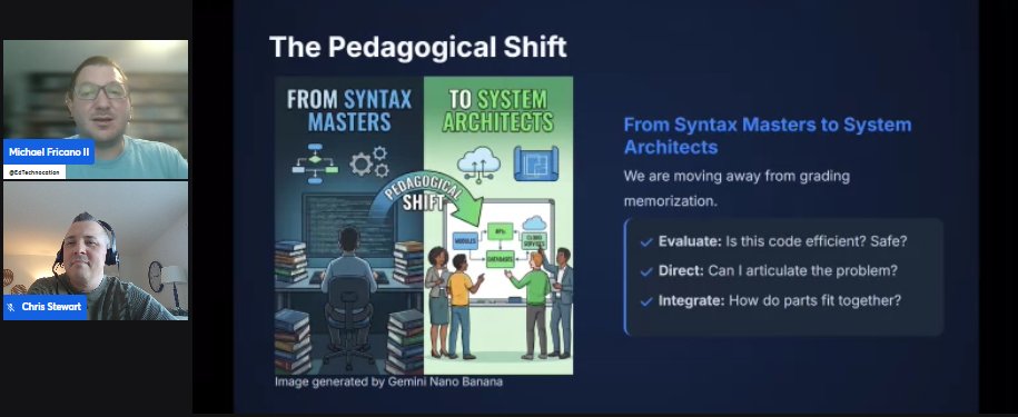 flipping_focus's tweet image. Privileged to emcee “Ctrl+AI: #VibeCoding and the Future of K12 CS” w/ Michael Fricano, hosted by @LOGICSAcademy, sponsored by @googlecanada.
Dug into Ss creating #code and how #AI can support, not replace, creative and #criticalthinking. Full session:  bit.ly/logics-vibe-co…