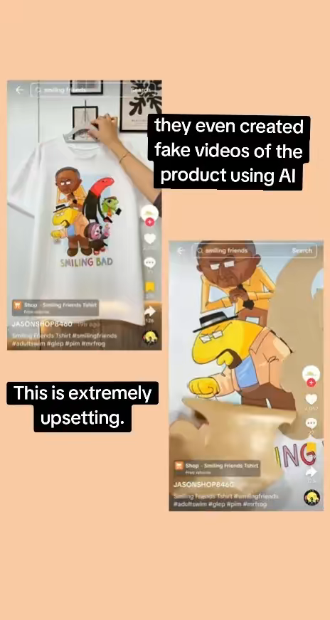 Hello everyone, PLEASE help me report this TikTok shop acct, they stole my artwork and are trying to sell t-shirts! Linking the post in the replies! PLS SHARE FOR VISIBILITY!!!