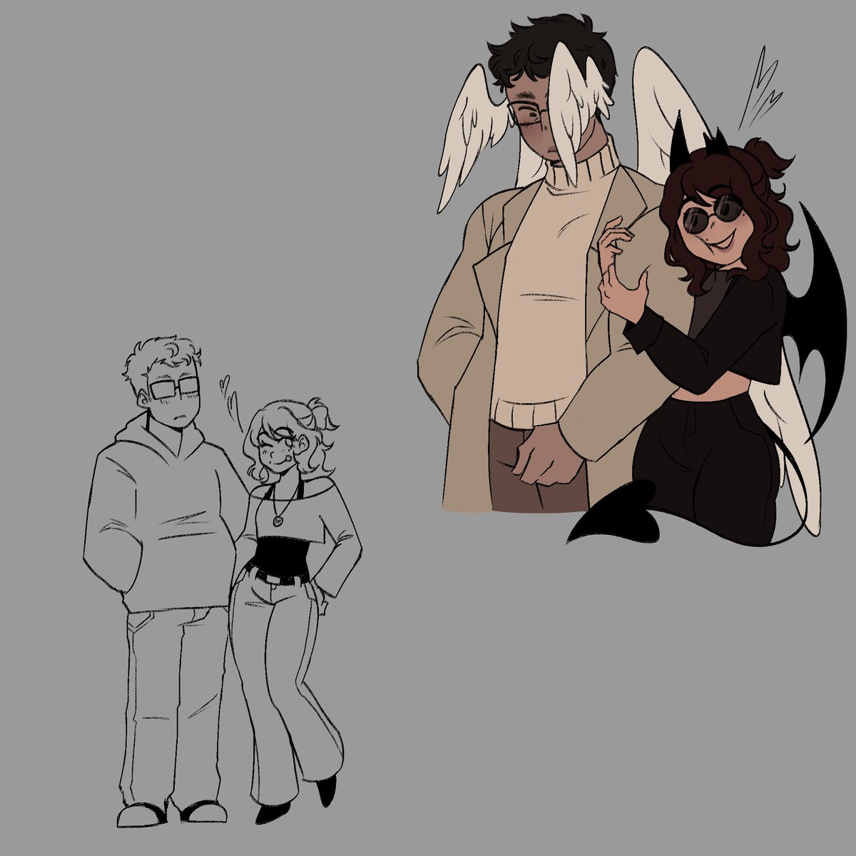 fuzzetz's tweet image. drawings i made for my bf @EL_GAMER_POBRE :3