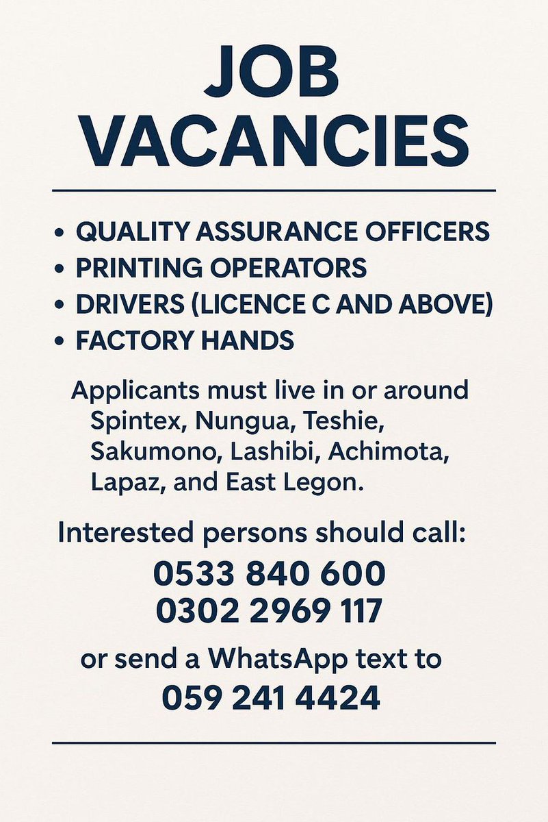 kingslaborgh's tweet image. #kingslaborsolutions 
#hrsolution
#yourtrustedhrpartner
#vacanciesinghana