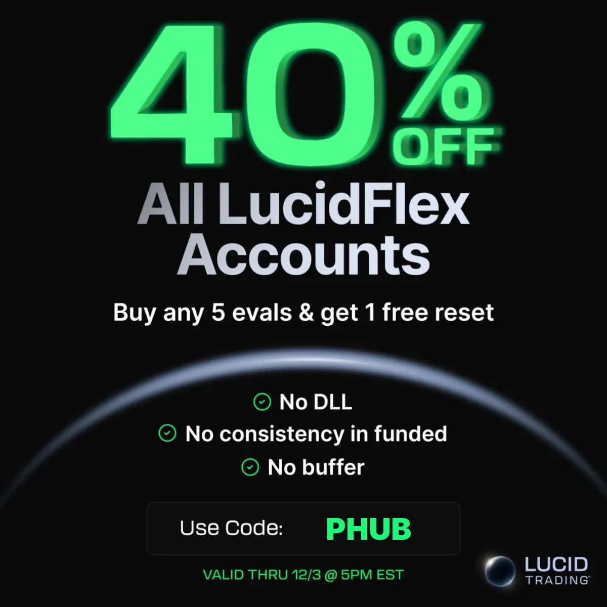 ProphubTrading's tweet image. 🚨 40% OFF Black Friday Sale 🚨 

CODE: PHUB

lucidtrading.com/ref/aceoftrade…