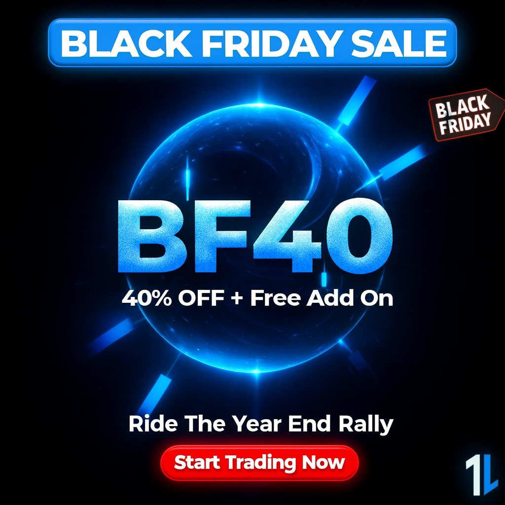 ⚡ Black Friday just opened the door to your biggest trading upgrade.
Use code BF40 for 40% OFF + a free add-on and ride the year-end rally with confidence.
👉 Start now at onestopprop.com