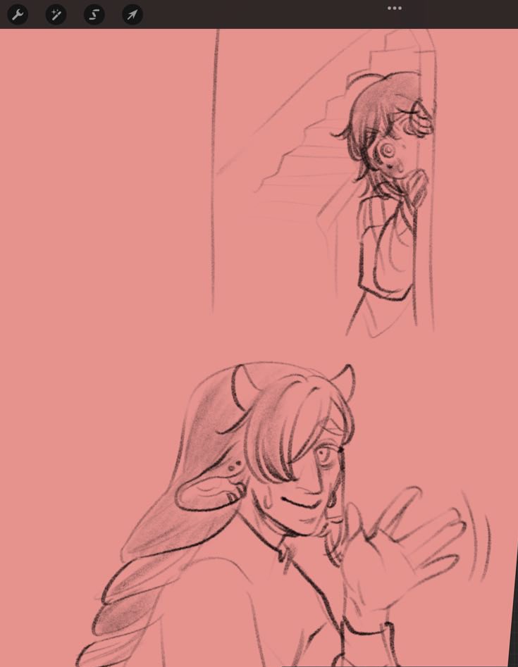 forgor I sketched when Mirmir meets Sho lol