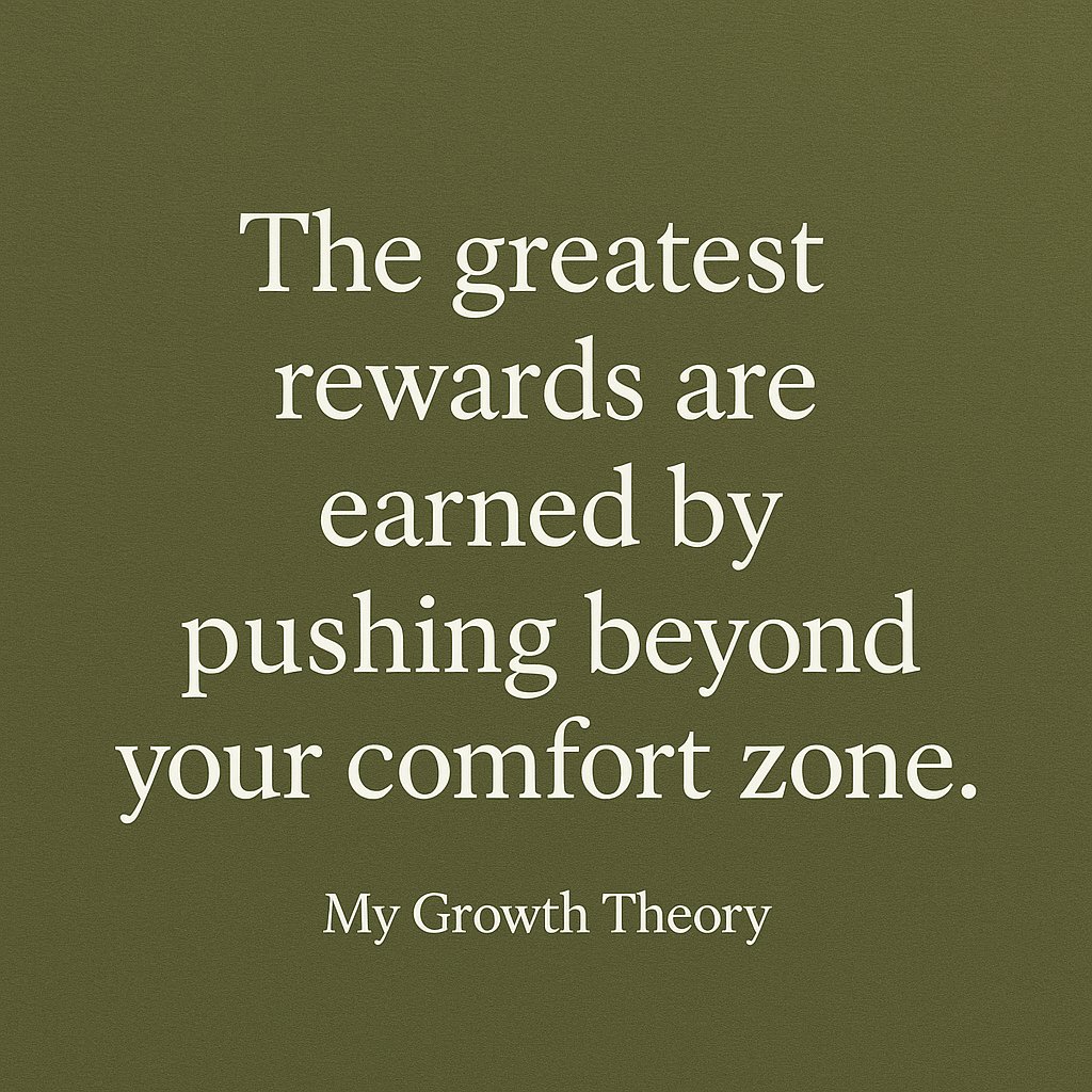mygrowththeory's tweet image. Real growth begins the moment you push past your comfort zone.