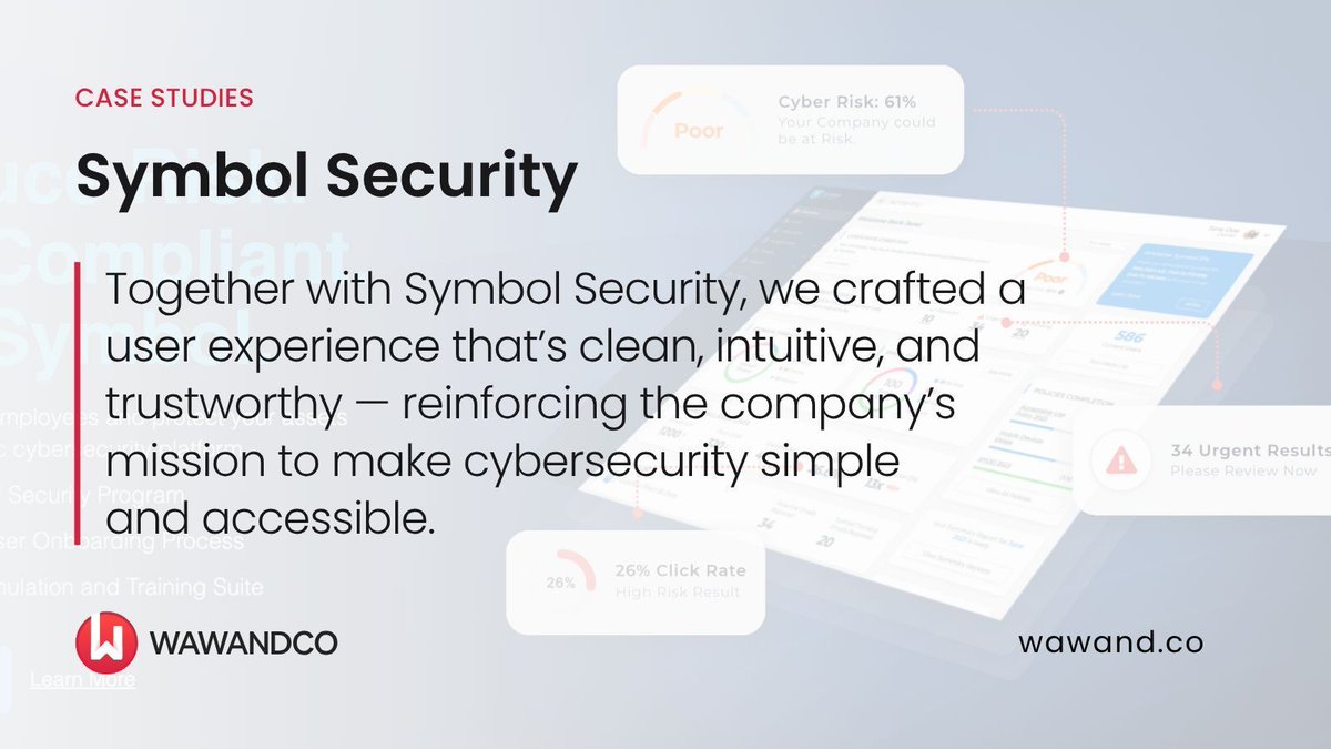 wawandco's tweet image. A cleaner, more intuitive way to experience cybersecurity.
See how we partnered with Symbol Security to design a platform that builds trust and makes cybersecurity simple for everyone.

Read the case study: buff.ly/l630Bk9

#Wawandco #CaseStudy #SoftwareSolution