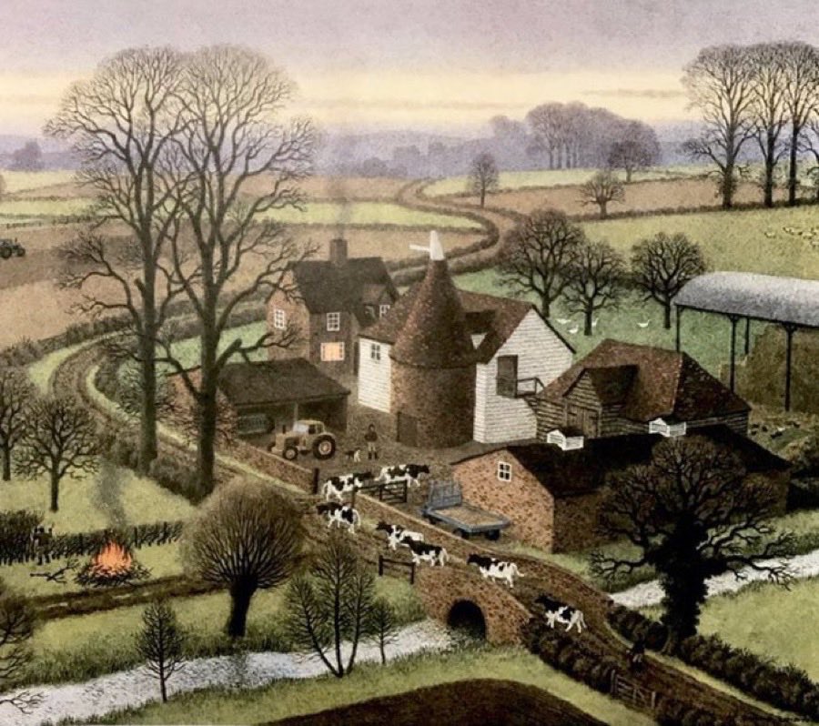 Other work by the Ladybird artists
‘Farmyard at Dusk’
 Artist: Ronald Lampitt
