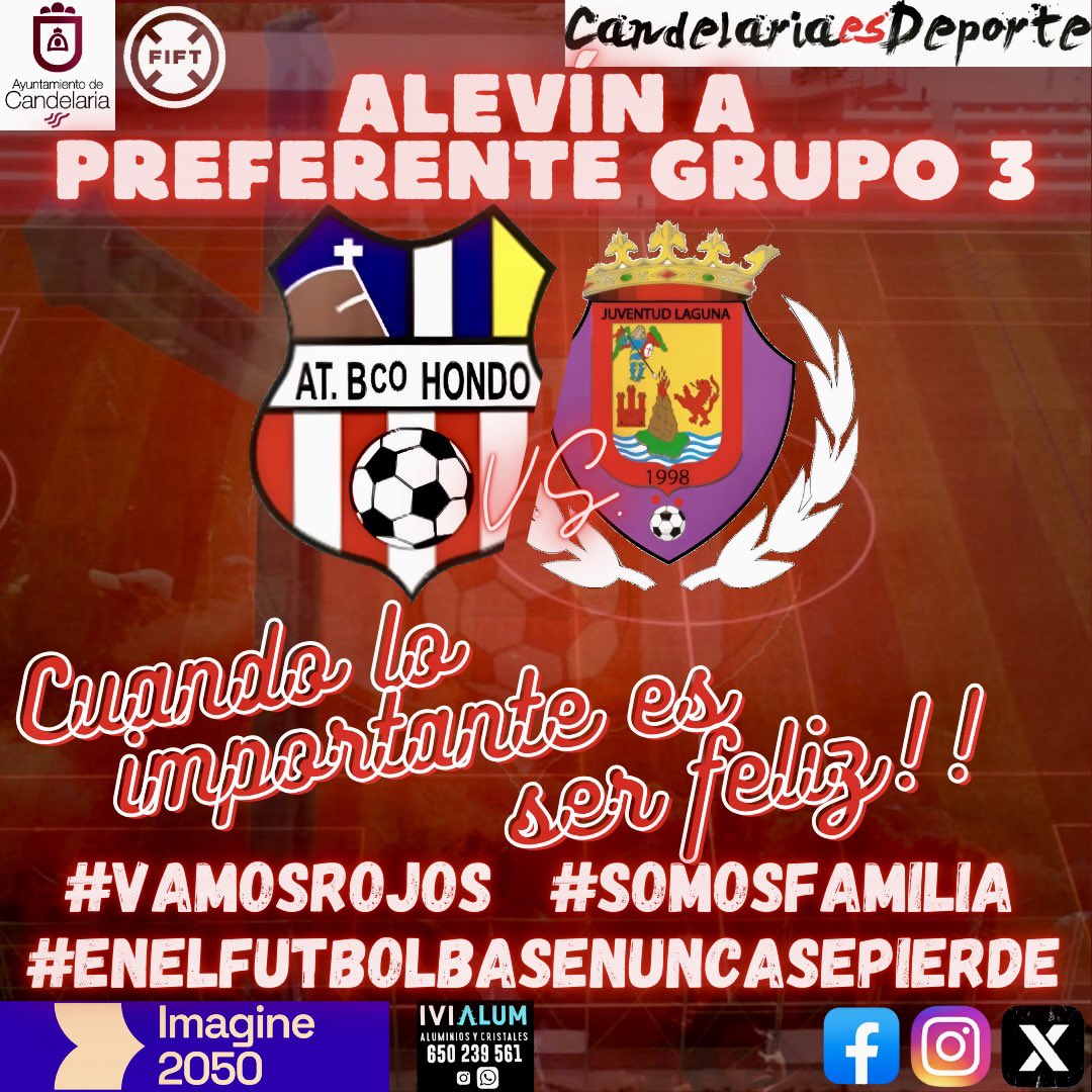 Nuestro ALEVÍN A comenzaba su andadura en Preferente recibiendo en Los Barranquillos al @juventudlaguna!! #vamosrojos🤍❤️ #somosfamilia❤️🤍