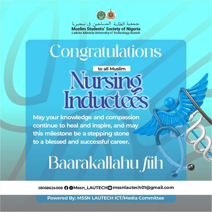 Mssn_LAUTECH's tweet image. It&apos;s never too late to celebrate excellence…

It felt like a dream the day you were admitted into LAUTECH, attending countless classes, postings - at LTH, Abeokuta (Aro), and then at Ibadan, all with struggles, and resilience. Now, your white caps carry all these stories.