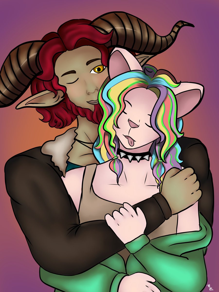 Commissioned for <a href="/GOATmanRemmi/">Remmi the Satyr 🐐🤘 『INDIE V』</a> <3 Thanks for letting me be a silly lil bunny with you!