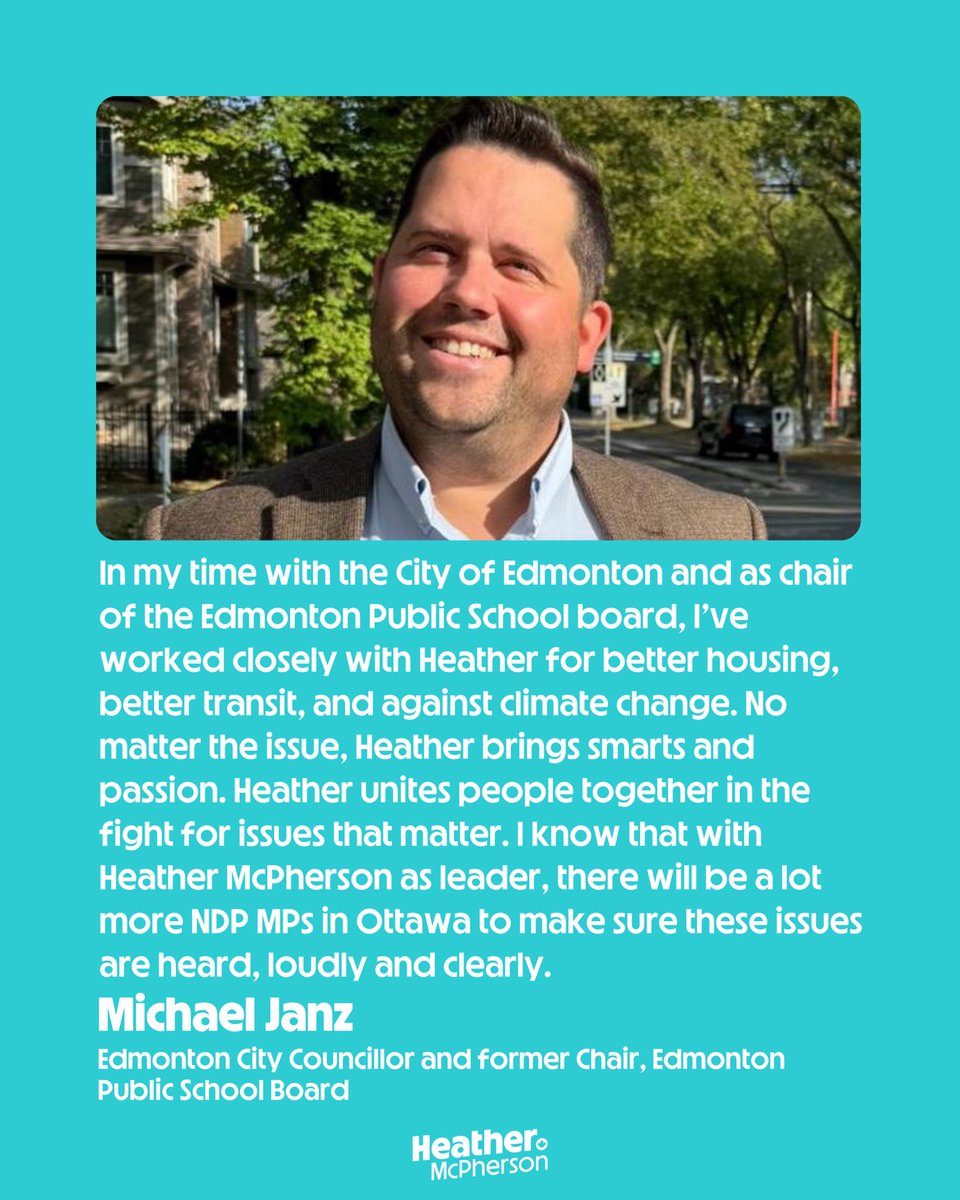 Thankful to have @MichaelJanz’s support. He’s a committed councillor and strong fighter for affordable housing, good jobs, and strong public services.