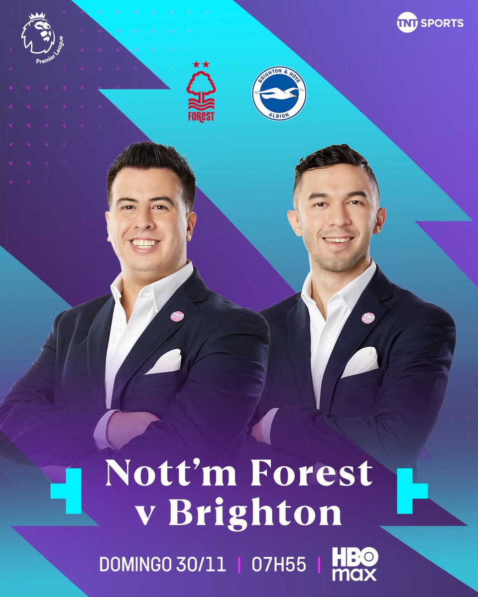 ¡La actividad dominical arranca en City Ground! 👀

🎙️ <a href="/christianelguea/">Tibu Elguea</a> 
🎙️ <a href="/MemoNavarro_/">Memo Navarro</a> 

🌳 <a href="/NFFC/">Nottingham Forest</a> 🆚 <a href="/OfficialBHAFC/">Brighton & Hove Albion</a> 🐦
🗓️ Domingo 30 de noviembre
⏰ 07:55 h
📲 <a href="/StreamMaxLA/">HBO Max Latinoamérica</a>: bit.ly/4fYZ4aQ

#LaPremierEnHBOMax | #TNTSportsEnHBOMax