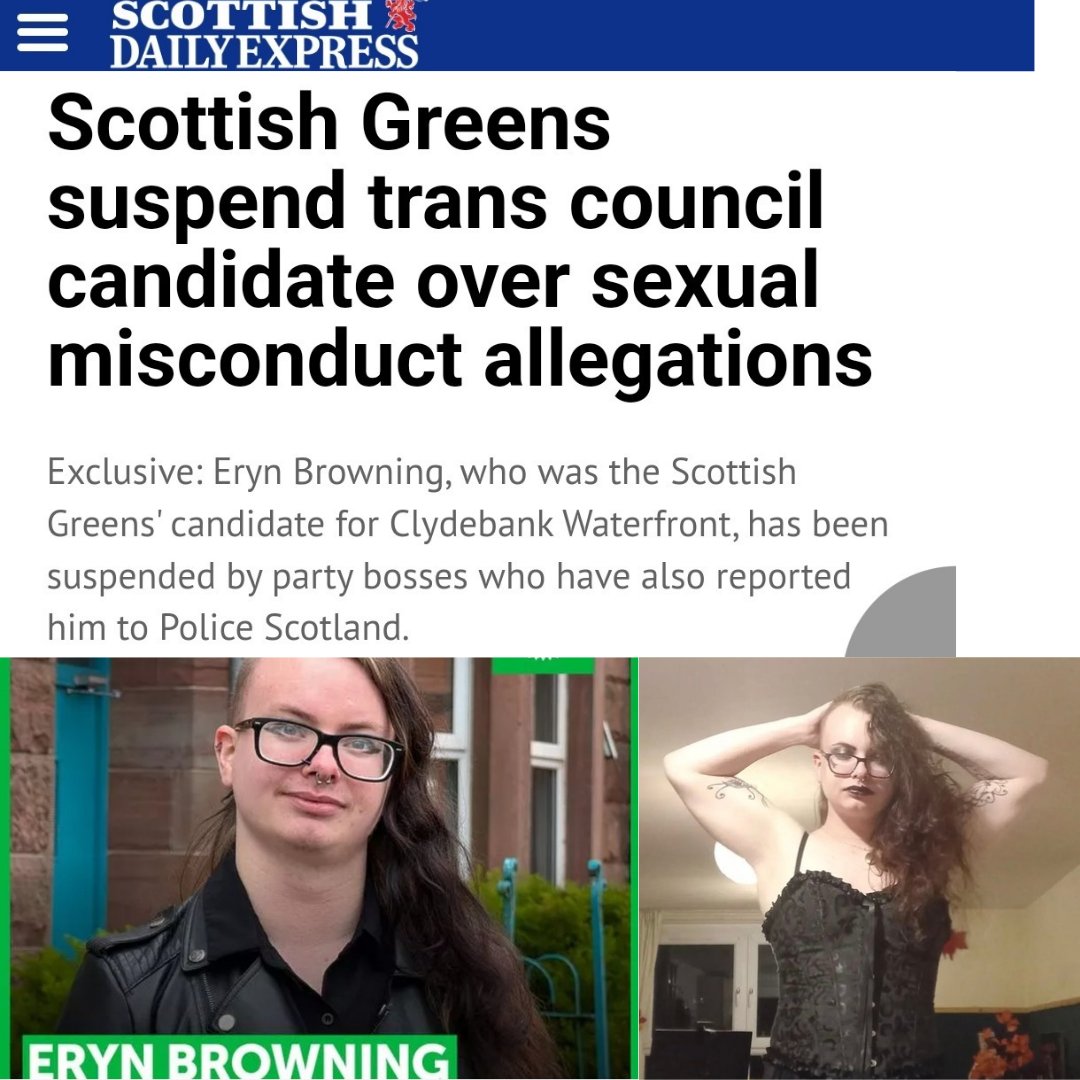 😬 At a YourParty conference, 'proud lesbian' bloke "Eryn" Browning raises concerns about who the party should work with.

Browning was suspended as a candidate by Scottish Greens and reported to the police over sexual misconduct claims involving underage girls.

Awks.
