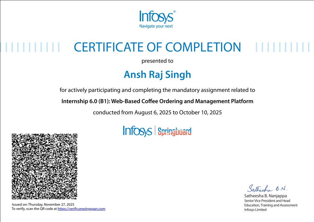 Anshrajsin27674's tweet image. Excited to share that I’ve completed my Infosys  Springboard Internship ✨
Gained hands-on experience, worked on a real-world project💻
Huge thanks to my mentor, coordinator, and team🤝
Thanks to Infosys Springboard for this great opportunity! 💙
#Infosys #InfosysSpringboard