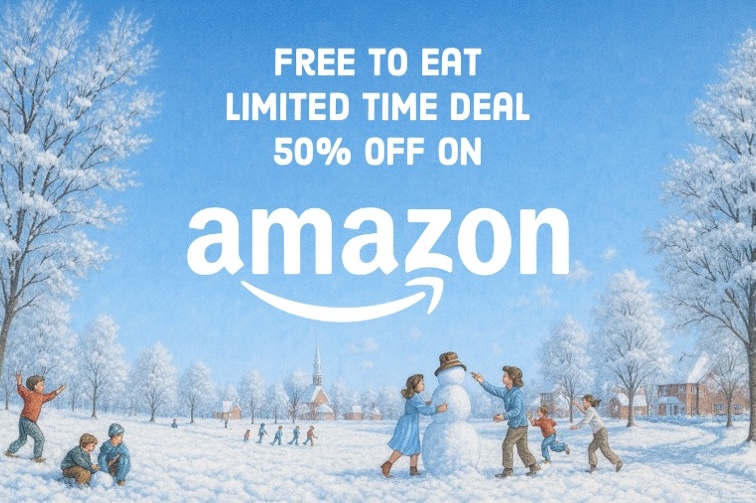 FreeToEatFoods's tweet photo. The snow is falling, and so are our prices!

For a limited time, get 50% off select Free To Eat products, only on Amazon.

From our houses to yours, hope you all had a great Thanksgiving holiday!

https://t.co/jgWs3MYndD

BECAUSE EVERYONE DESERVES AMAZING SNACKS https://t.co/oYOcbOs3re