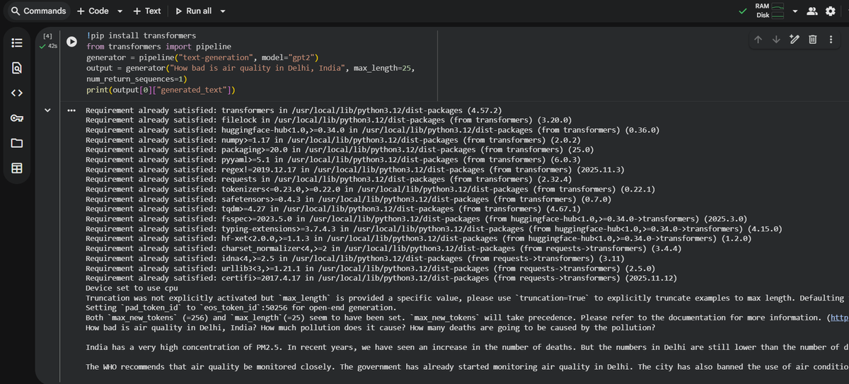 RahulRaj__15's tweet image. Learned a ton today — explored open-source LLMs, quantized models, HuggingFace, transformers, inference APIs, model parameters, weights, value/rules and all that good stuff.

Even ran GPT-2 on Colab for fun.

#LLMs #GenAI #OpenSourceAI #HuggingFace #GPT2 #100DaysOfCode