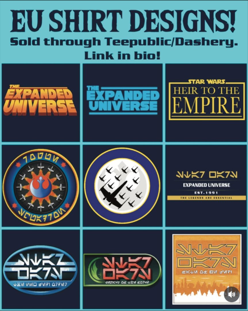 I got tired of the lack of official Star Wars EU shirts so I decided to just make my own. I made about 30 or so designs and put them on Dashery/Teepublic. More on the way

#starwarseu #expandeduniverse #starwarslegends #thrawn #kotor #newjediorder #revan
junkyardsleemo.dashery.com