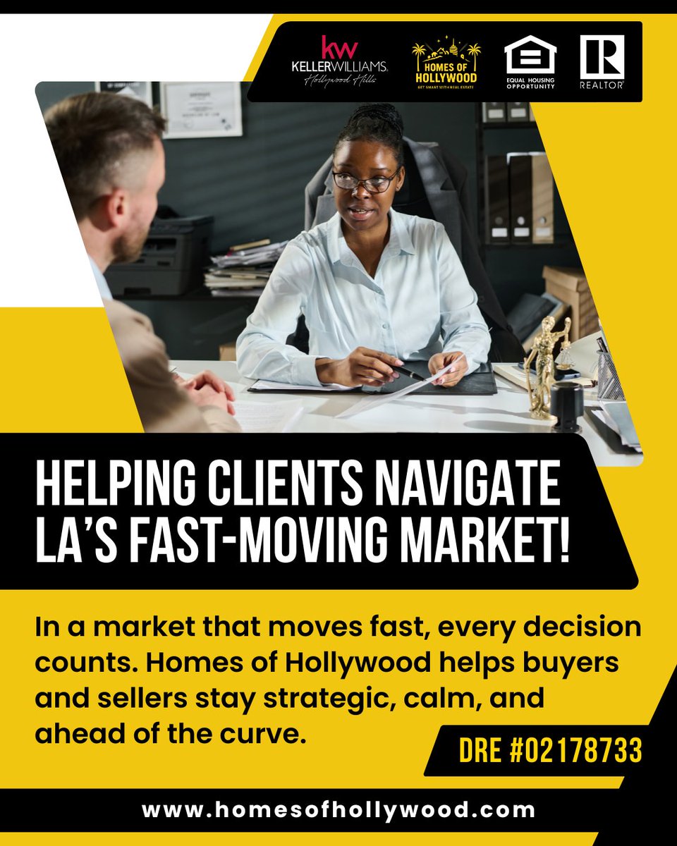 HomesOfHwoodCA's tweet image. LA real estate moves fast, and every decision counts. We help you stay ahead with smart planning, early insights, and strong offers that protect your interests. Ready to move with confidence? Message us. #LArealestate #Realtor #HomesofHollywood