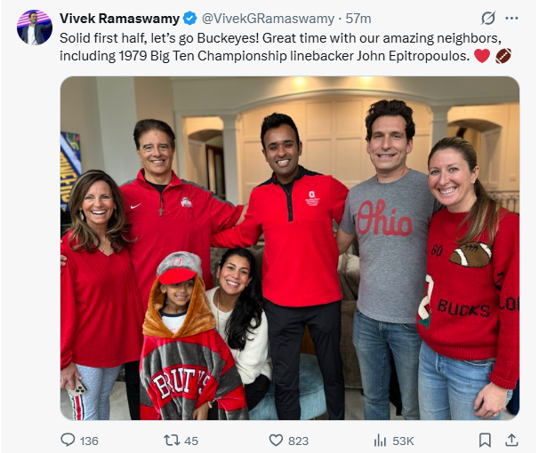 FreedomHunter85's tweet photo. @neerajadeshp @Hockyluv21 You mean racist logic like this but then does this

He went from Americans care about sports ball too much to pandering his ass off for a year now with sports ball photos

https://t.co/makU7NfFLx https://t.co/uTGP5eoUUI
