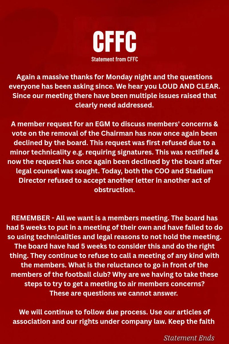 Cliftonville Fans For Change tweet media