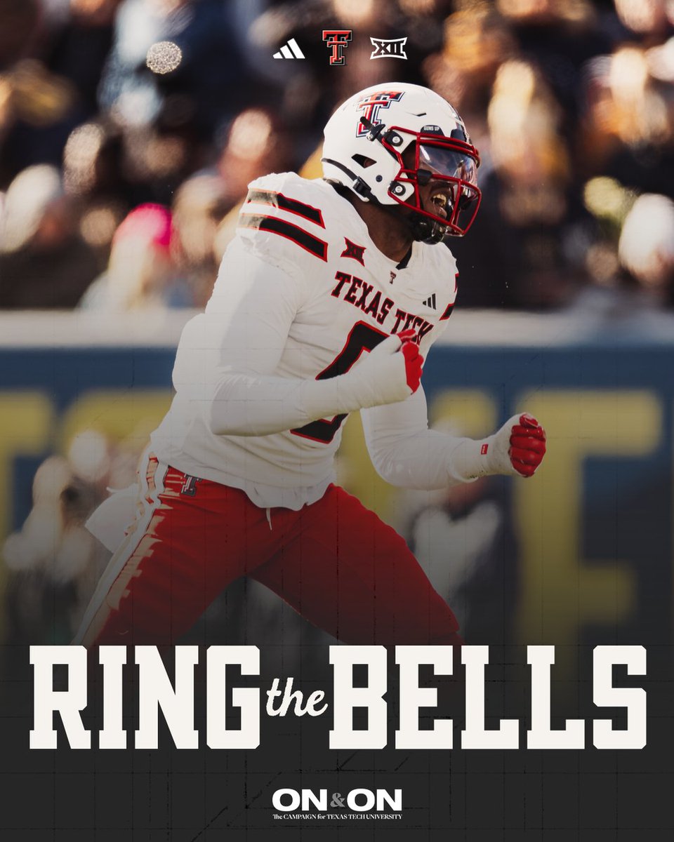 TechAthletics's tweet photo. How ‘bout those Red Raiders! 🔔

#WreckEm | @TexasTech https://t.co/S5j3fCTAWZ