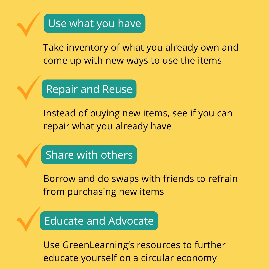GreenLearning's tweet image. This Buy Nothing Day, help your students learn how they can make an impact with the circular economy!

Head here for more: ow.ly/Hrvk50TGbrc

#BuyNothingDay #CircularEconomy