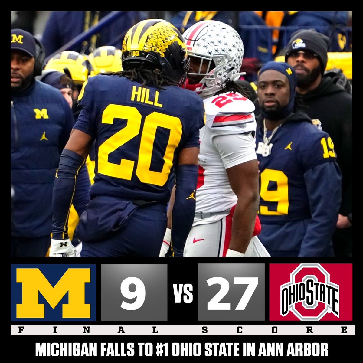 uofmcoverage's tweet image. Michigan loses to Ohio State for the first time since 2019 💔