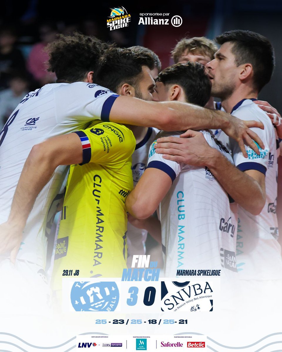 𝗩𝗮𝗹𝗲𝘂𝗿𝗲𝘂𝘅, les Bleus s’inclinent face aux Champions de France en titre en 3 sets. 

25-23 / 25-18 / 25-21

Un nouveau match capital arrive dès mardi à Coubertin face à Nice ! 𝗩𝗼𝘁𝗿𝗲 𝗽𝗹𝗮𝗰𝗲 𝗷𝘂𝘀𝘁𝗲 𝗶𝗰𝗶 👉🎟️ billetweb.fr/pro/snvba