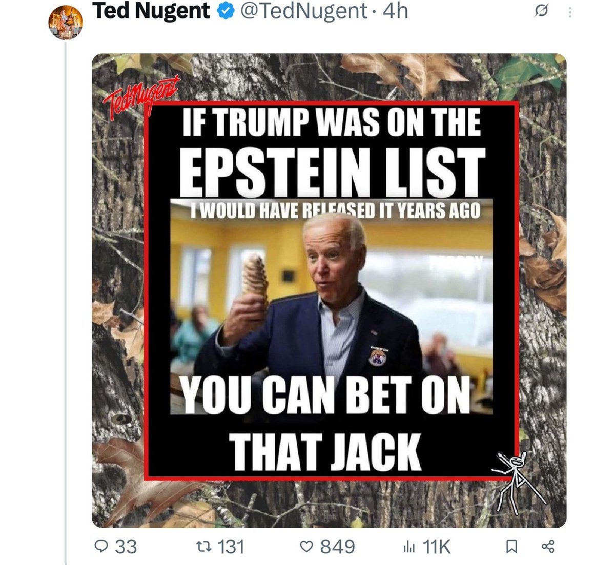 WstLondonGarden's tweet image. I find it strange that you would support even a probable pedophile &amp;amp; definitely a civil jury adjudicated rapist.

Even if DonOLD is not a pedo, he is definitely protecting a lot of other rich &amp;amp; powerful pedophiles. Why you protecting him #TedNugent?

#AllPedophilesStickTogether