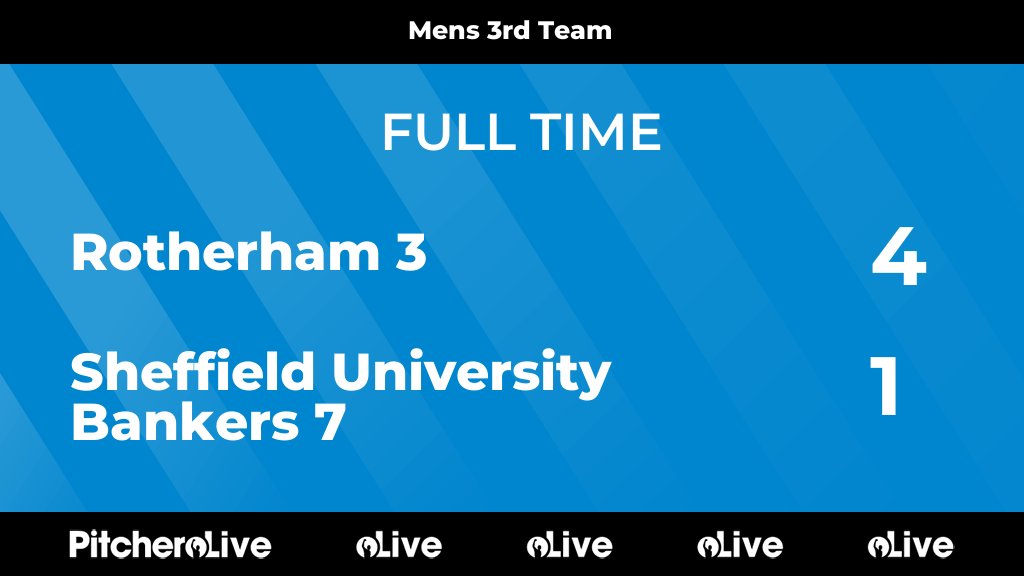 FULL TIME: Rotherham 3 4 - 1 Sheffield University Bankers 7
#ROTSHE #Pitchero
pitchero.com/clubs/rotherha…