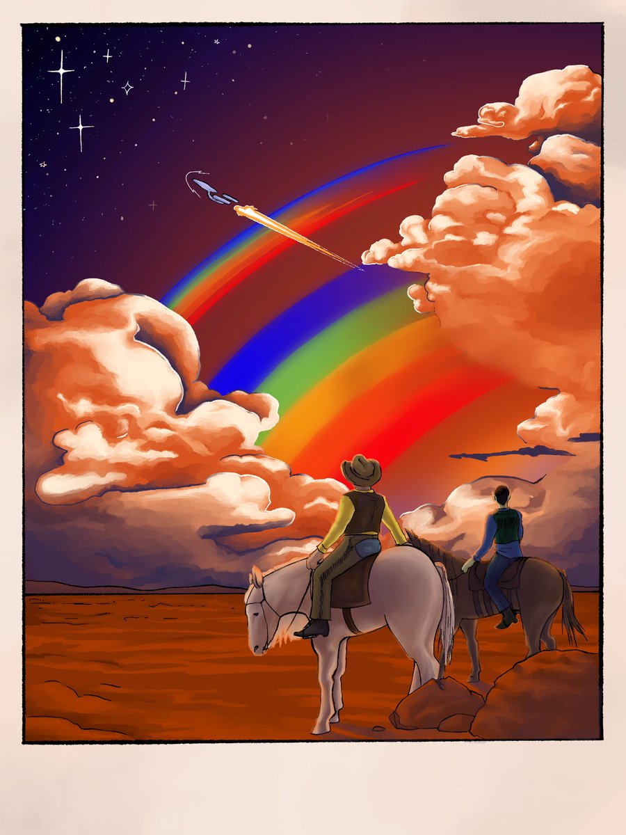 little_bitchbot's tweet image. Star Trek post card design based on a dream I had where Spock and Kirk live on a farm and raise a child, and the posters for the TOS movies ♡ 
#startrek #startrektos #tos #spirk #spock #tosmovies