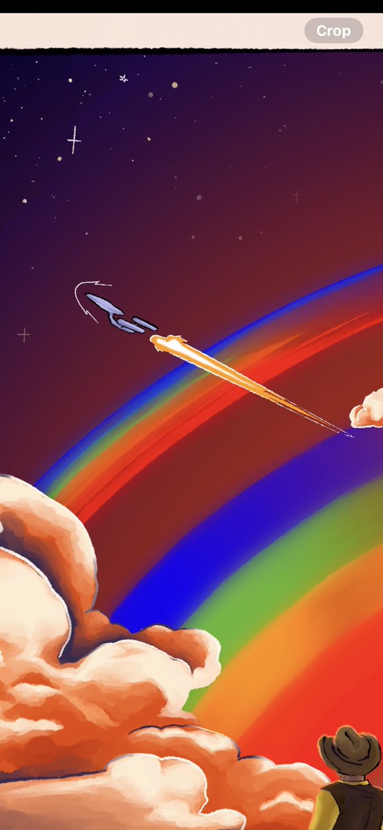 little_bitchbot's tweet image. Star Trek post card design based on a dream I had where Spock and Kirk live on a farm and raise a child, and the posters for the TOS movies ♡ 
#startrek #startrektos #tos #spirk #spock #tosmovies