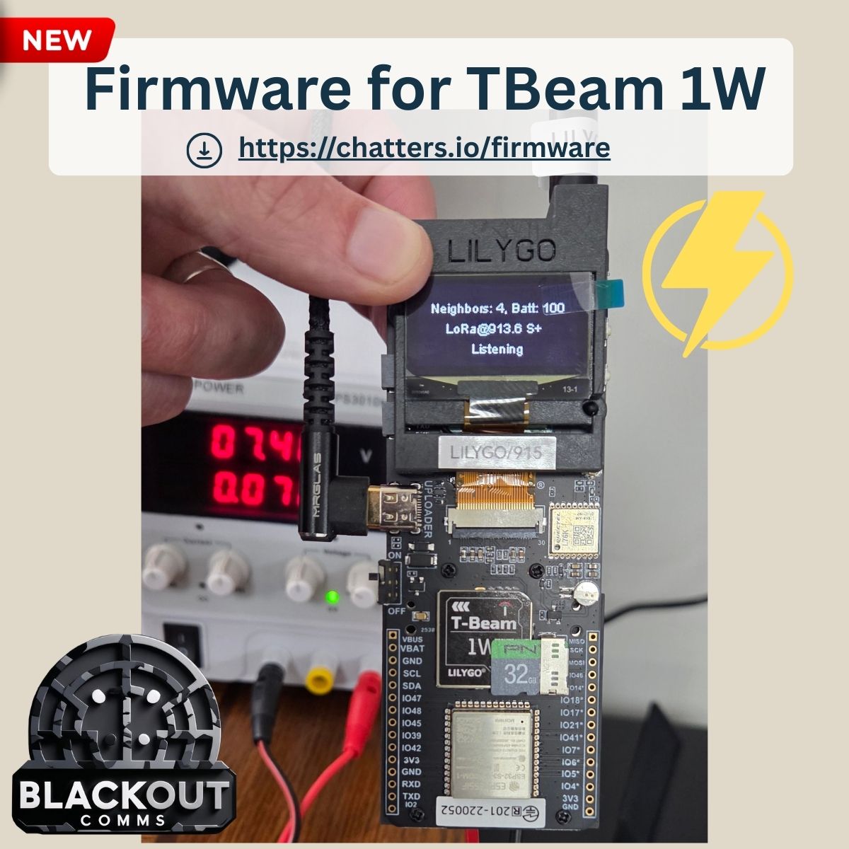 altwaredev's tweet image. Blackout Comms Firmware for Lilygo T-Beam 1W! Download it here: 
content.chatters.io/esp32/mesh_nod…
@lilygo9 #mesh