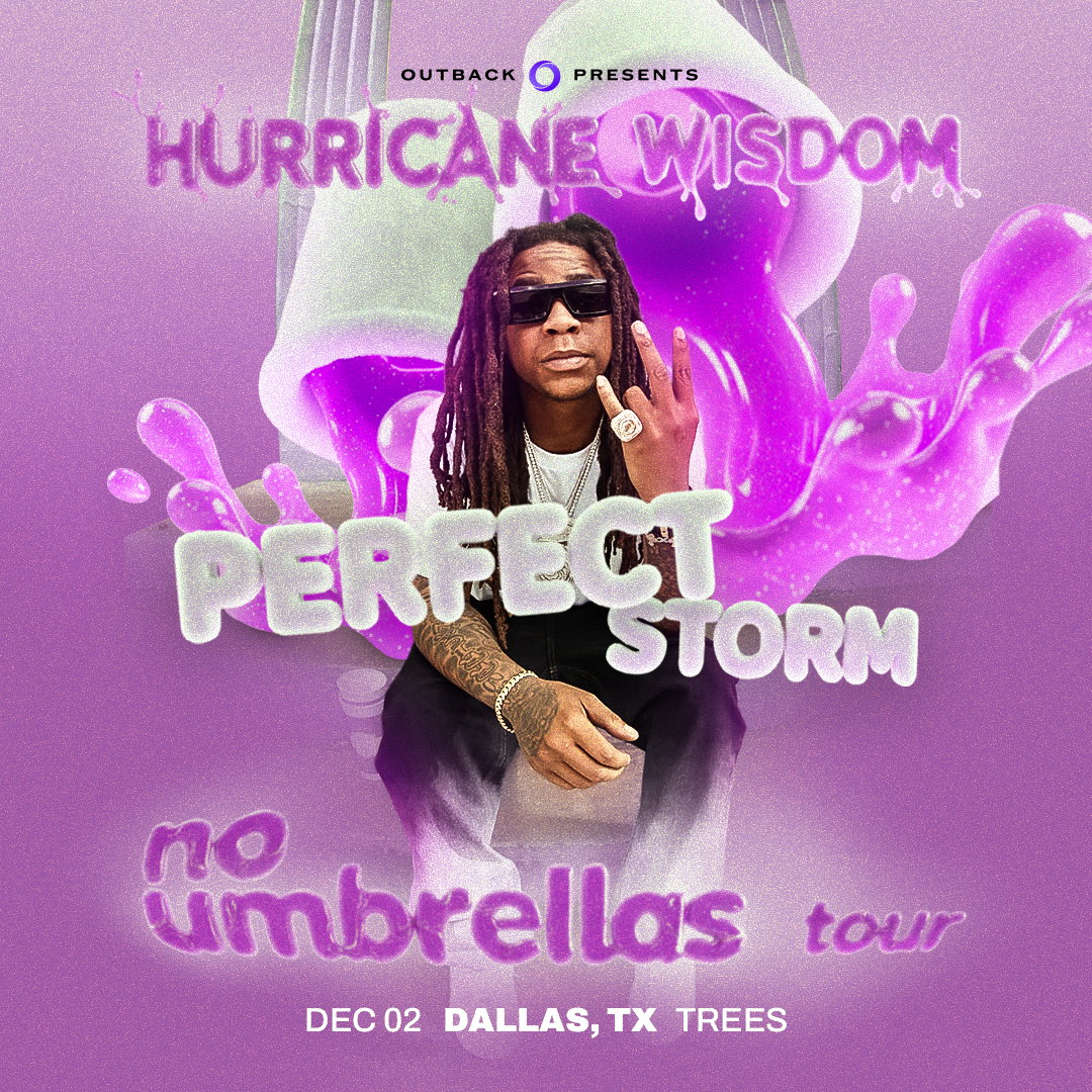 Tuesday night! Don't miss! Hurricane Wisdom "Perfect Storm".  Get your tickets now at TreesDallas.com @hurricane.wisdom