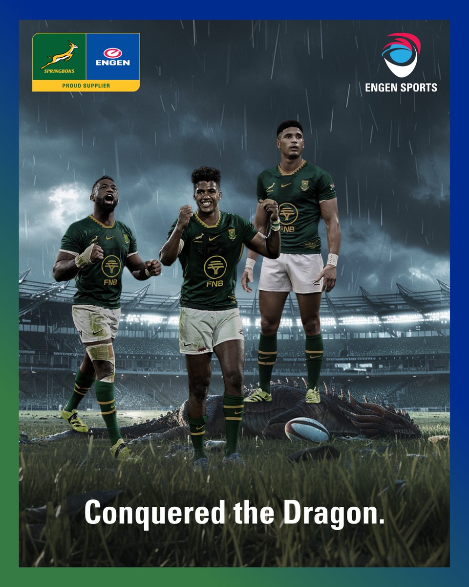 Wales has fallen. No dragon, no castle, no valley stood a chance. The Boks ruled like the true kings of rugby. 👑​

#EngenRugby ​#SAvsWales