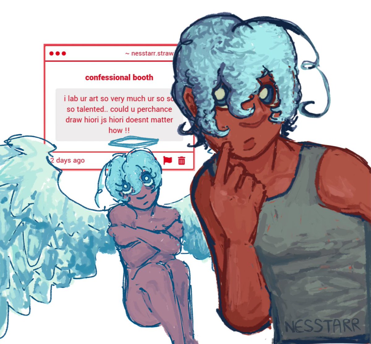 Nesstarr's tweet image. aaaa tysm anon ur too kind  U ´꓃ ` U
happy birthday hiori btw sorry this is lowk doodoo fart