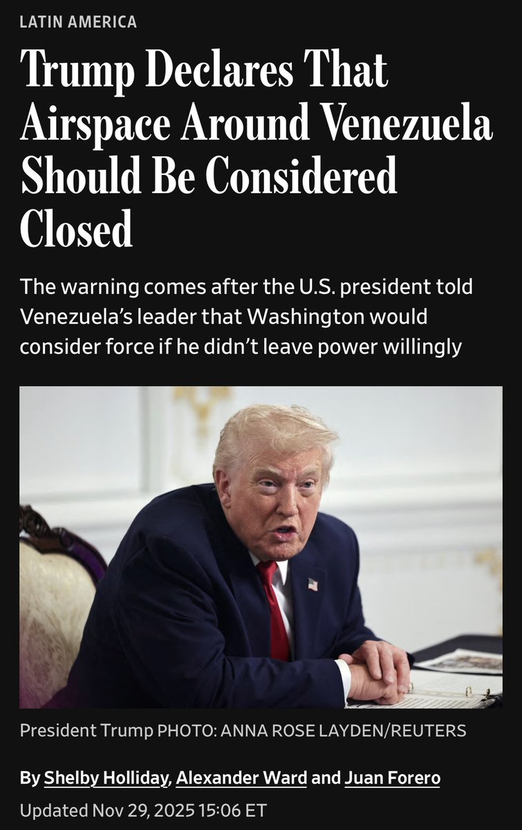 ltshijie's tweet image. 川普親自宣布委內瑞拉空域禁飛，這有點反常。難道真的要去抓馬杜羅了？