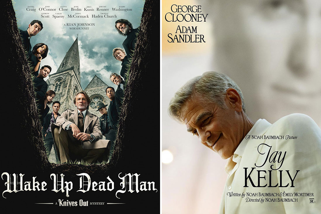 🎥🍿 Now playing—WAKE UP DEAD MAN: A KNIVES OUT MYSTERY and JAY KELLY (thru 12/3)! For showtimes and tickets, go to plazamac.org.