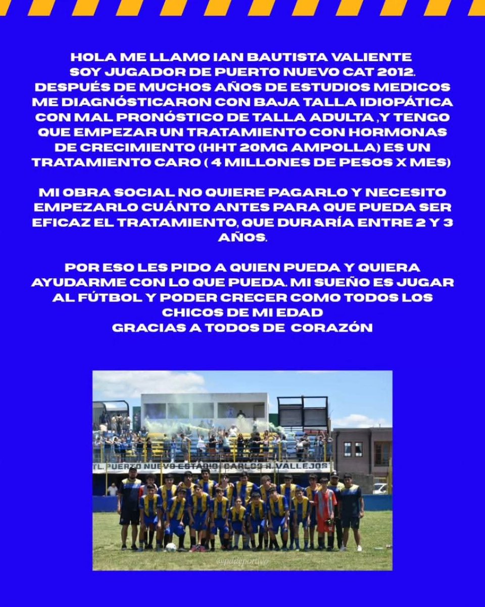 carlx_e's tweet photo. Hola Nico como estás? Disculpa las molestias pero no puedo dejar de intentar 
Nombre es Carla parte del Club Atlético Puerto Nuevo de la ciudad de Campana Pcia de Bs As.
En el club tenemos una hermosa cantidad formativas y entre ellos Ian Valiente (sigue abajo) https://t.co/IgD2gkclYs