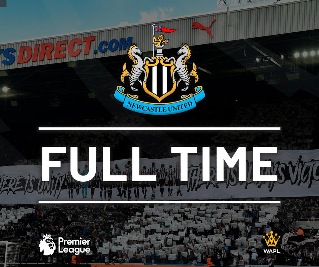 • Full Time 

Everton 1 - 4 Newcastle 

⚽️ Dewsbury-Hall • Thiaw (2×) - Miley - Woltemade ⚽️⚽️⚽️⚽️ 

#PremierLeague 

#EVENEW 

#WAPL