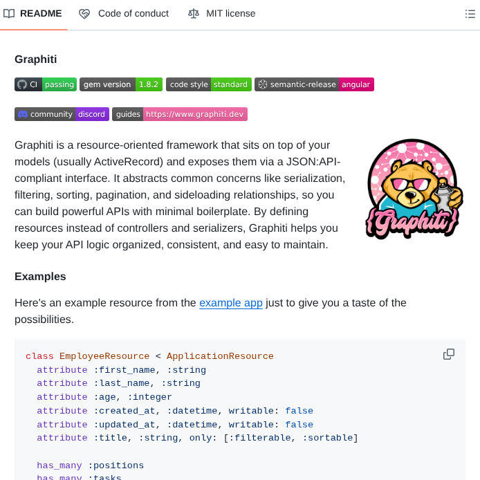 tom_doerr's tweet image. Resource-oriented framework for JSON:API-compliant interfaces

github.com/graphiti-api/g…