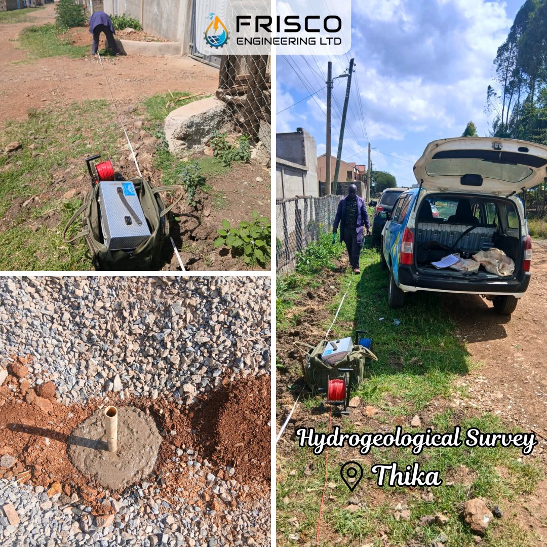 FriscoLimited's tweet photo. Hydrogeological survey in Thika!
The findings of this survey largely determine the success of a groundwater exploration project.

#HydrogeologicalSurvey #BoreholeDrilling #BoreholeSolutions https://t.co/fnXAB4oWZT