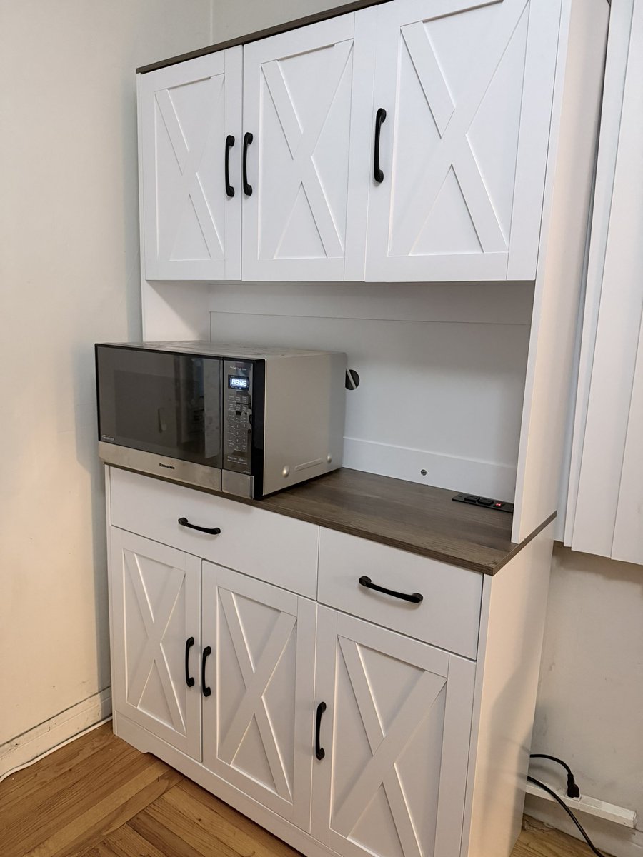 I spent the last three hours building this just to find out the microwave doesn’t fit