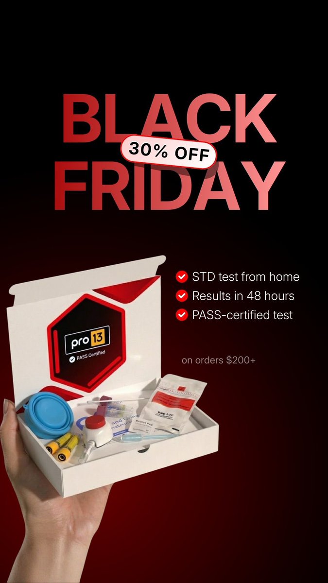 prodxhealth's tweet image. Curious about our Pro 13 @PASScertified kit? Our Black Friday 30% off deal makes it the easiest moment to try it. 

Thousands of creators rely on it because it’s at home, pain-free, and skips the lab hassle. Most say once they go Pro 13, they never go back. 

So what are you…