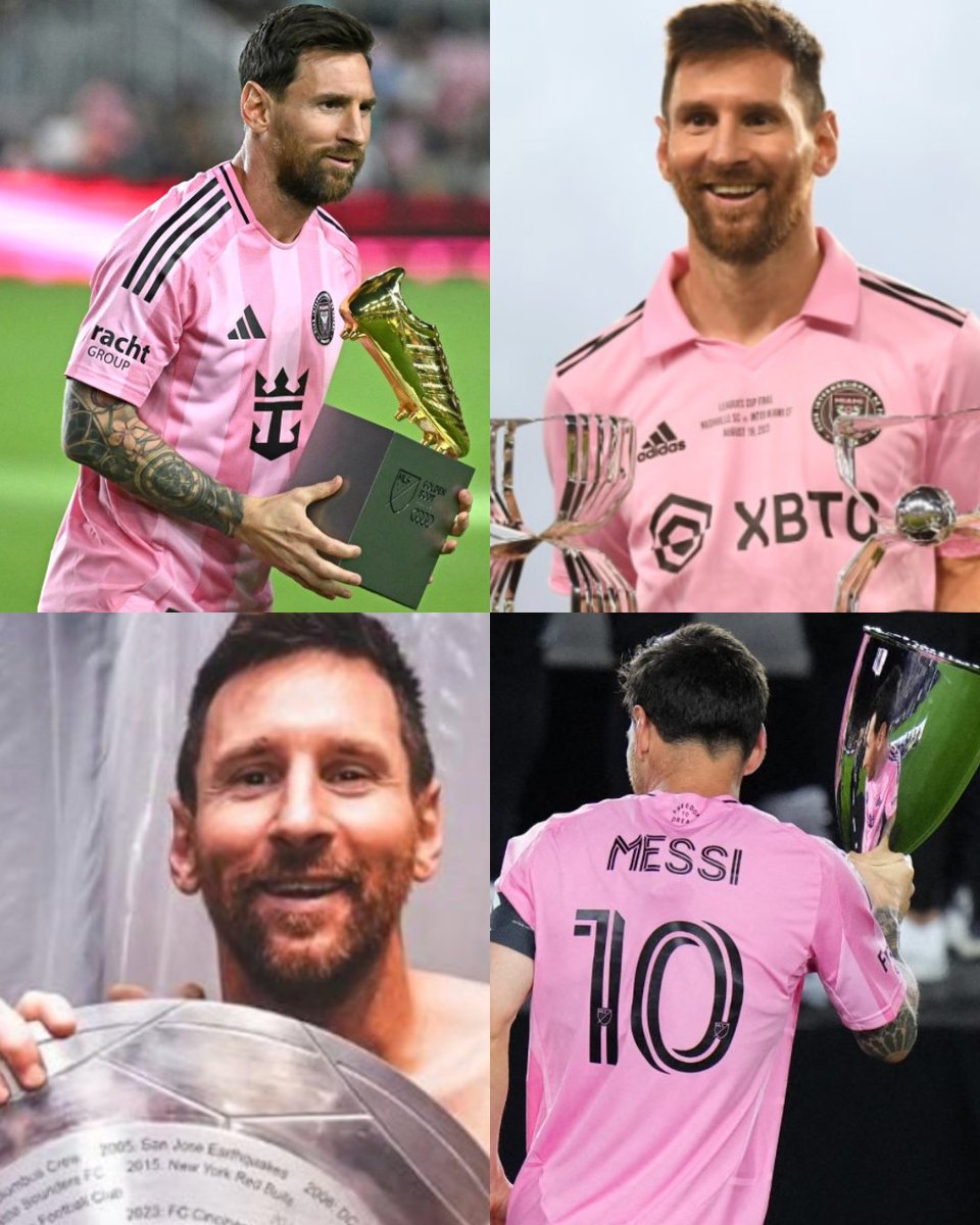 InvictosSomos's tweet image. ¡¡A ESTO SE LE LLAMA CAMBIAR LA HISTORIA DE UNA FRANQUICIA!! 

Cuando Lionel Messi llegó a Estados Unidos, el Inter Miami no le ganaba nadie y era el PEOR EQUIPO de toda la MLS. Hoy, tan solo 2 años después, el club ya tiene ¡¡3 TROFEOS!! en sus vitrinas y se acaba de meter a la…