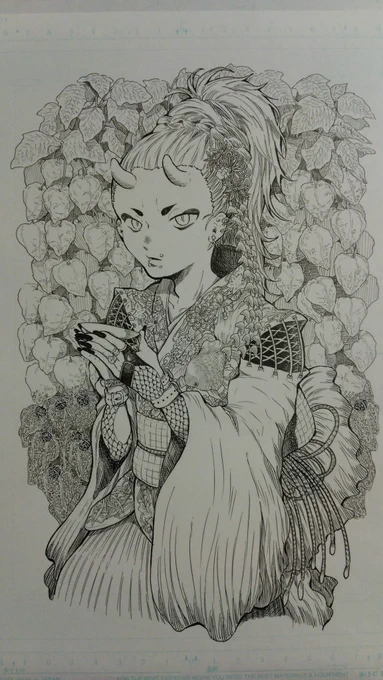 アナログ時代の絵褒めてもらえて嬉しいです〜☺️こんな感じのも描いてて当時は「描き込んでやる!」って熱量だけはありました😌 