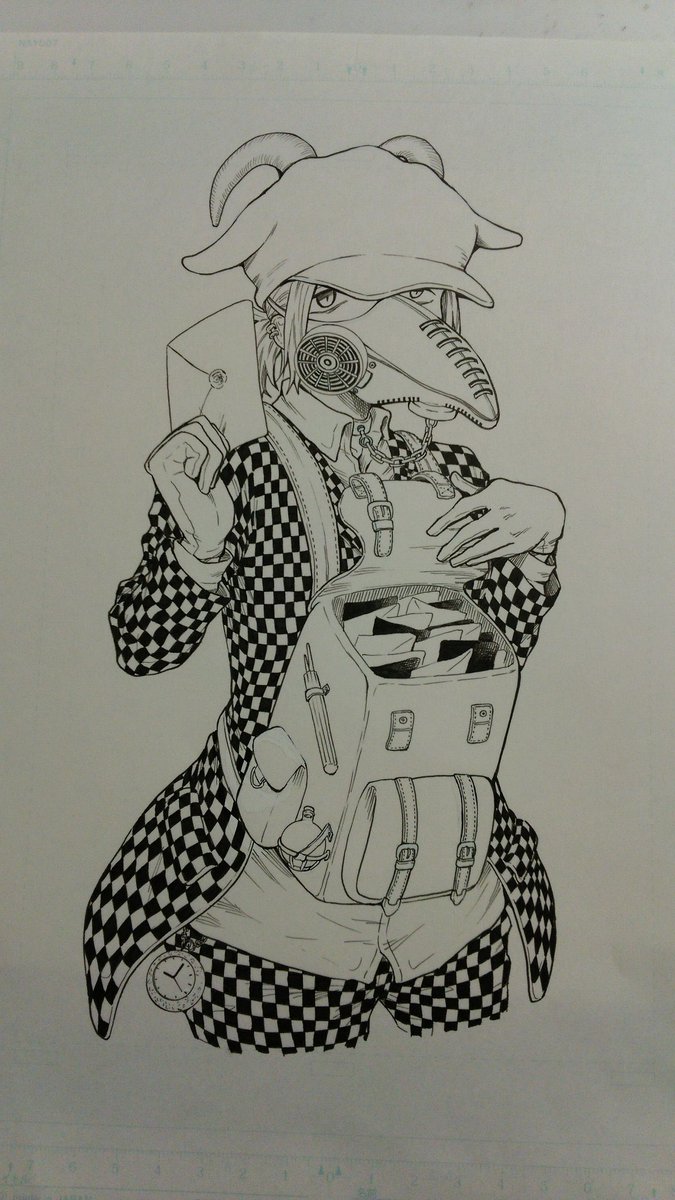 アナログ時代の絵褒めてもらえて嬉しいです〜☺️こんな感じのも描いてて当時は「描き込んでやる!」って熱量だけはありました😌 