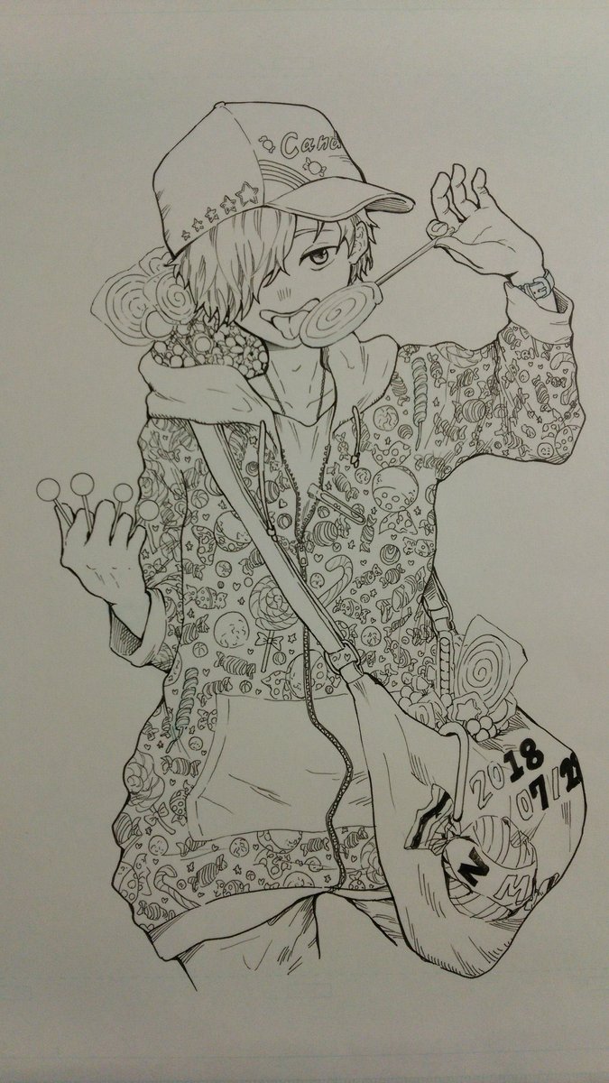 アナログ時代の絵褒めてもらえて嬉しいです〜☺️こんな感じのも描いてて当時は「描き込んでやる!」って熱量だけはありました😌 