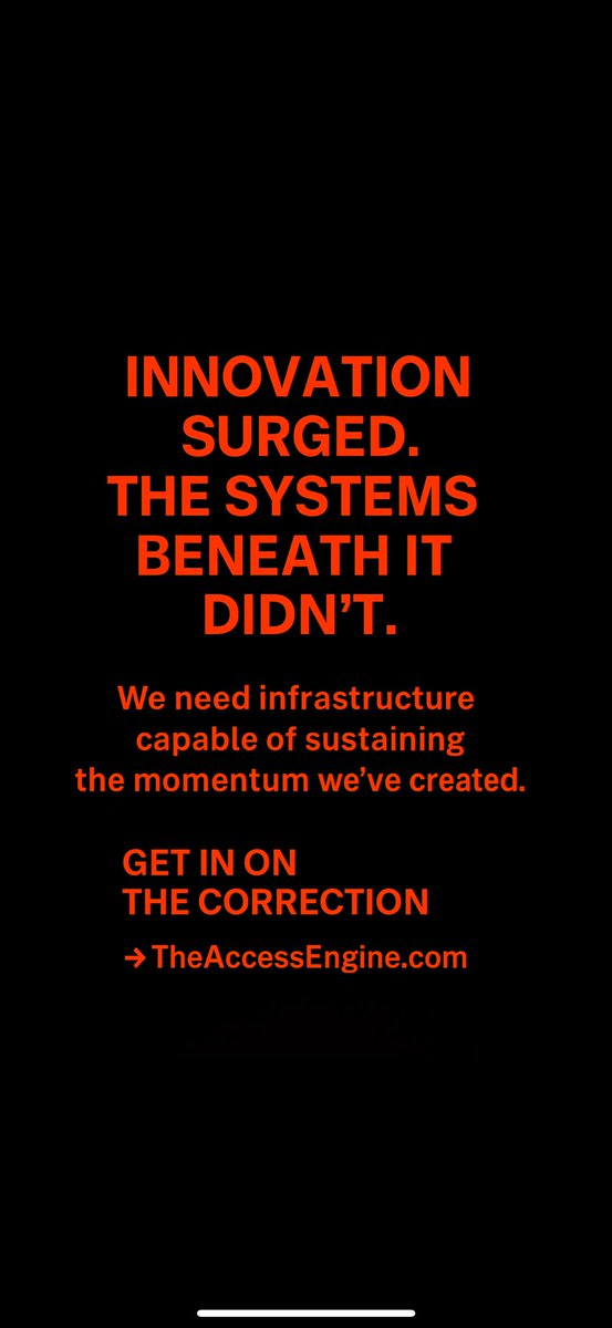 CaytonFlemming's tweet image. AI accelerated capability.
Execution couldn’t keep up.

Founders aren’t failing.
The infrastructure beneath them is.

Time to fix it.
➜ TheAccessEngine.com

#ExecutionInfrastructure #TheAccessEngine #AIPlusPowered #VentureCapital #FutureOfWork